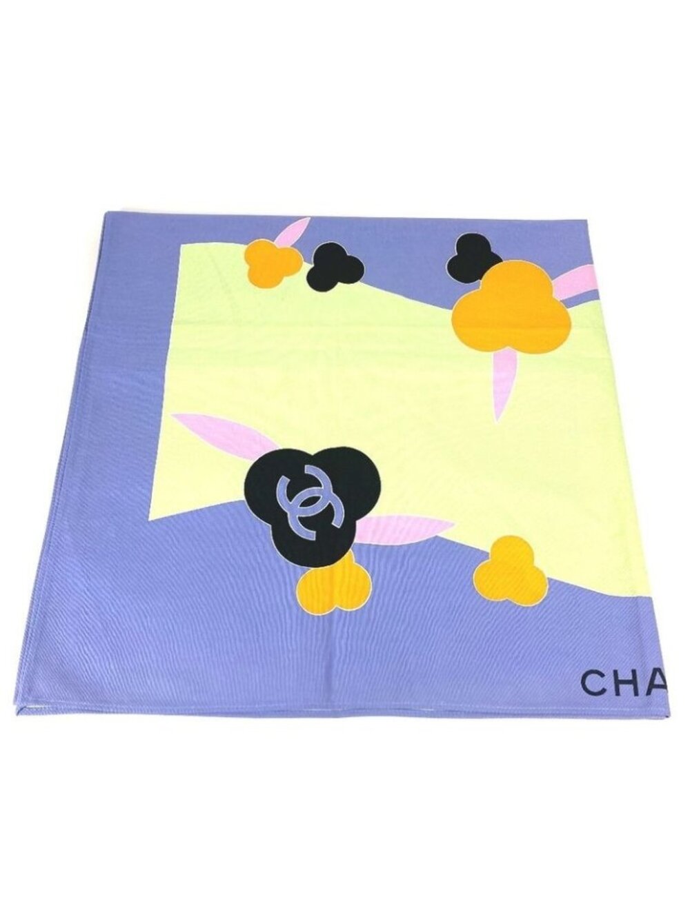 Chanel Towel Interior CC Coco Mark Logo Cotton Purple